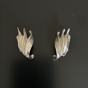 Vintage Boucher Brushed Silver-tone Earrings